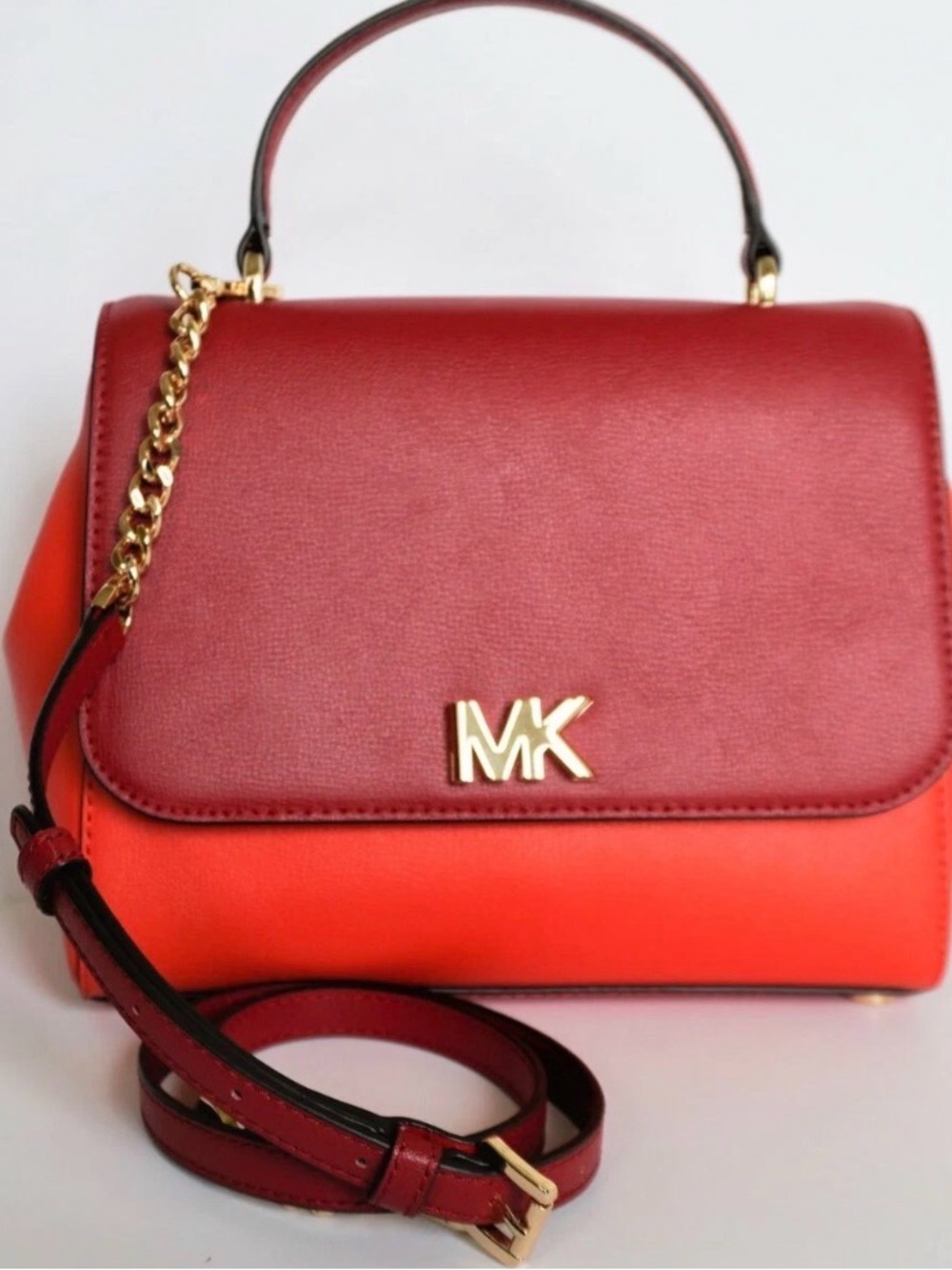 Michael Kors Red and Orange Satchel - Picture 13 of 14